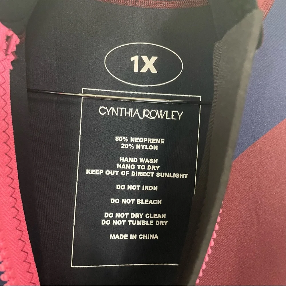 Cynthia‎ Rowley Sleeveless Striped Byron Wetsuit Navy Burgundy New Women Sz 1X